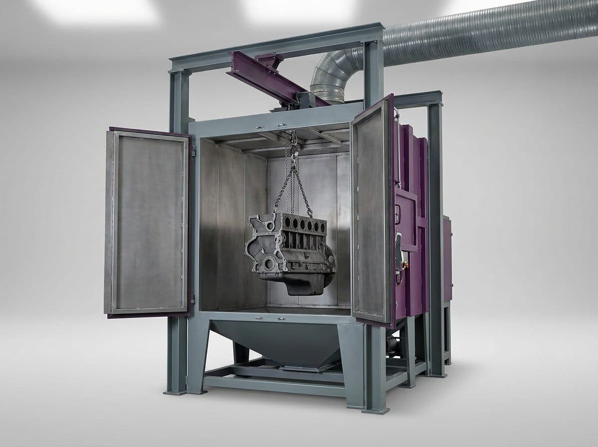 Hanger-type blast machine
